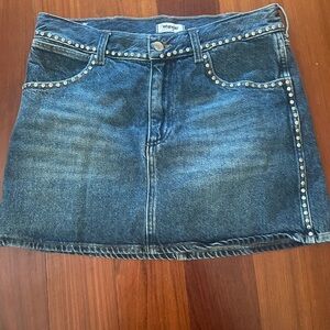 Wrangler Blue Denim with Brown Patch